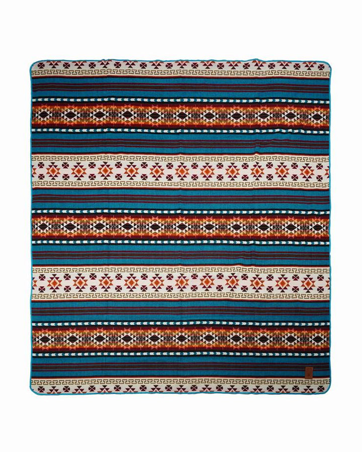 Double-Sided Blanket | Throw Blanket | Geometrical Pattern / Southwest Artisan Style