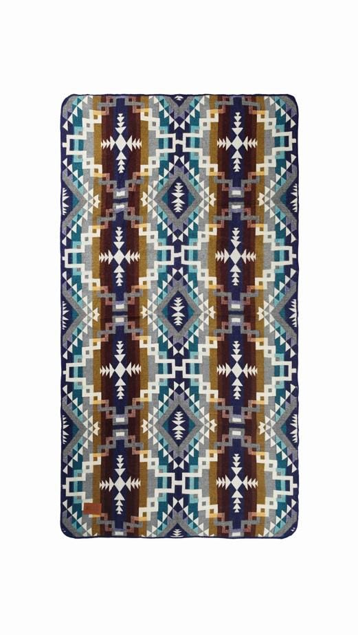 Travel Double-Sided Geometrical Pattern Blanket l Throw Blanket | Southwest Artisan Style