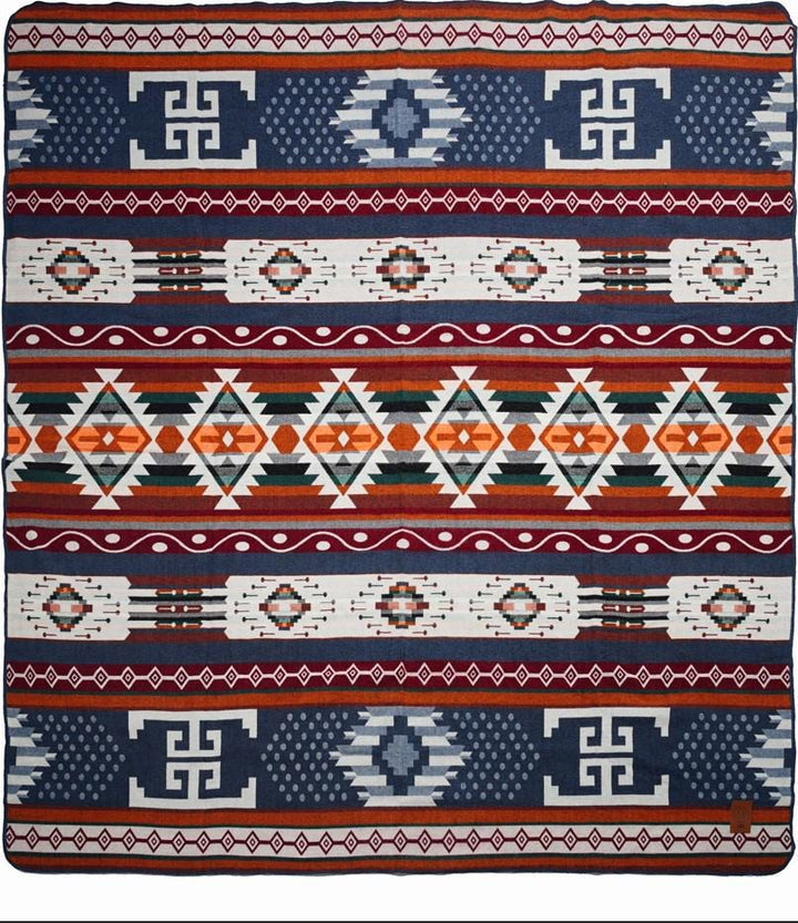 Double-Sided Blanket | Throw Blanket | Geometrical Pattern / Southwest Artisan Style