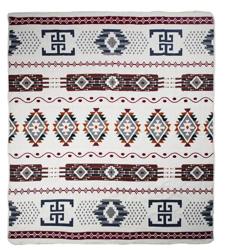 Double-Sided Blanket | Throw Blanket | Geometrical Pattern / Southwest Artisan Style