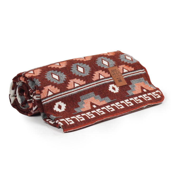 Double-Sided Blanket | Throw Blanket | Geometrical Pattern / Southwest Artisan Style