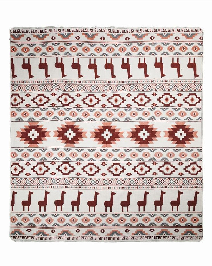 Double-Sided Blanket | Throw Blanket | Geometrical Pattern / Southwest Artisan Style