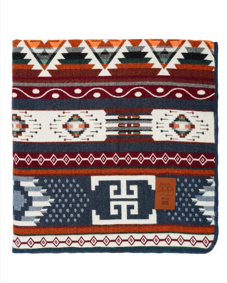 Travel Double-Sided Geometrical Pattern Blanket l Throw Blanket | Southwest Artisan Style
