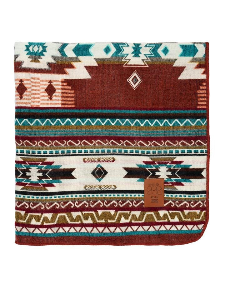 Travel Double-Sided Geometrical Pattern Blanket l Throw Blanket | Southwest Artisan Style